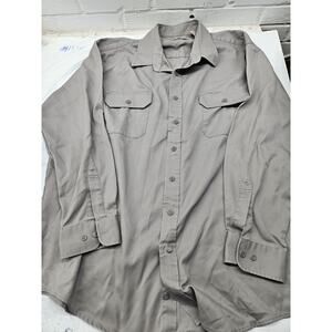 Vintage Big Mac Work Wear Shirt Mens 2XL Gray Button Front Long Sleeve Pockets